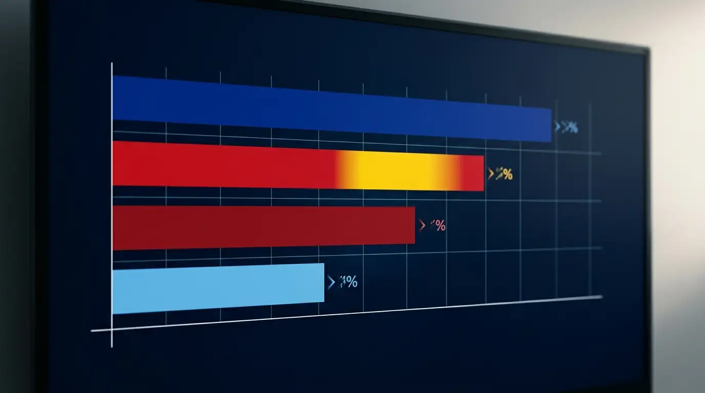 Gráfico de barras horizontales que compara las cuatro cuotas de los favoritos: Francia, España, Inglaterra y Argentina, con etiquetas de porcentaje implícito
