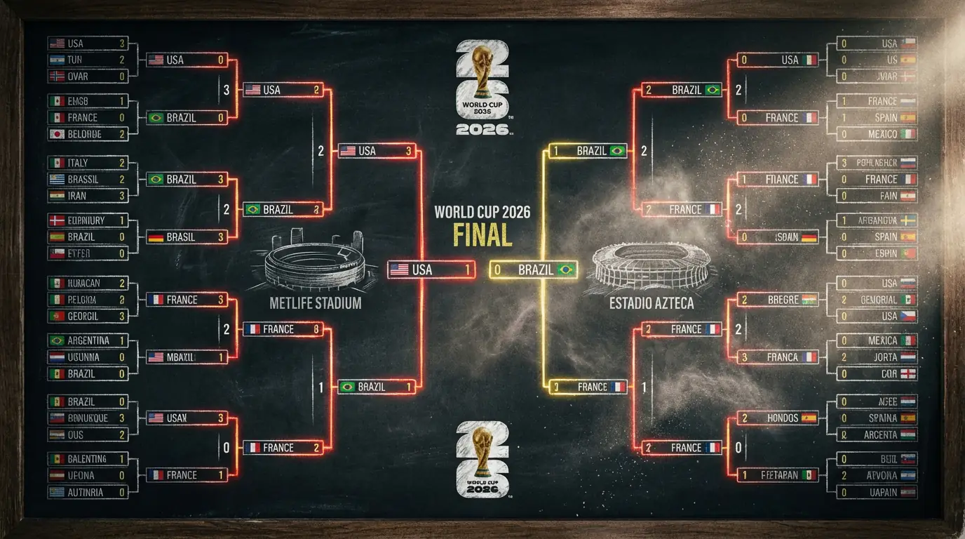 Esquema del posible camino de Espana en las eliminatorias del Mundial 2026 desde fase de grupos hasta la final