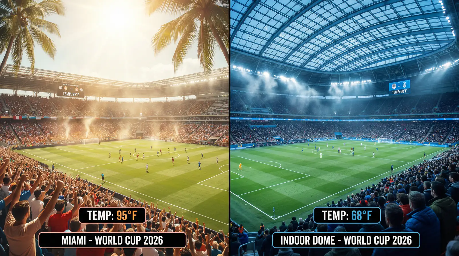 Mapa de calor de temperaturas previstas en las ciudades sede del Mundial 2026 durante junio y julio